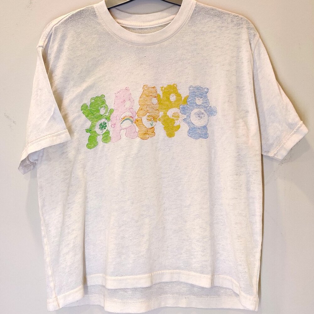 Urban Outfitters Care Bears Cropped Graphic Short Sleeve Shirt | Large | White